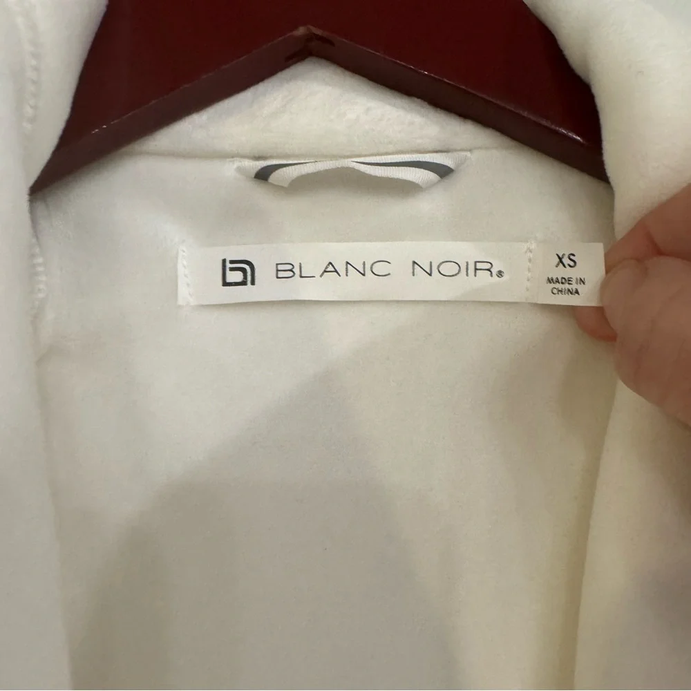 Blanc Noir Drape Velour Jacket in Off White